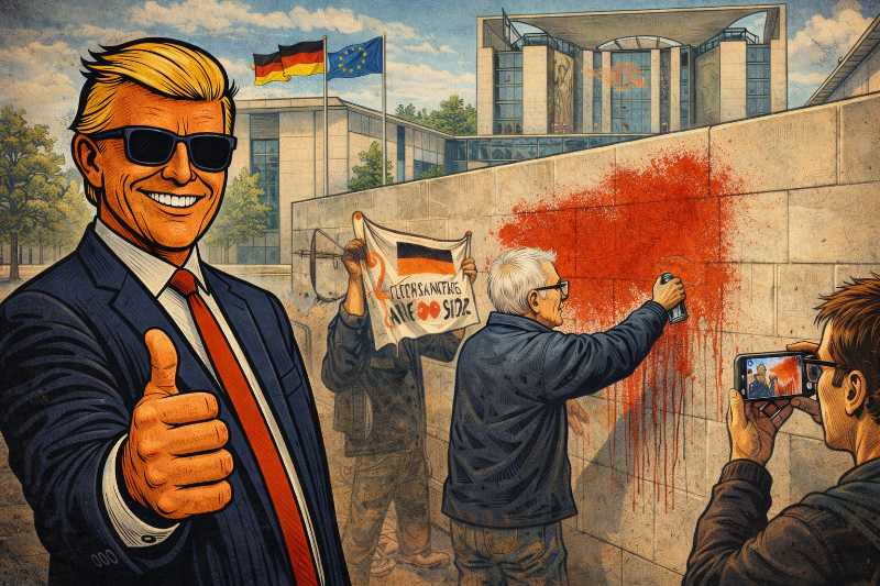 Rote Farbe, große Wirkung: Wenn Protest plötzlich zur Wand spricht