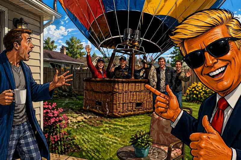 Frühstück mit Ballon: Wie ein Garten plötzlich zum Landeplatz wurde