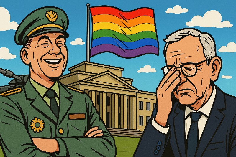 Regenbogensturm bei der Bundeswehr – Queer statt quer! Die Truppe hisst Flagge – und Klöckner guckt wie beim Zapfenstreich in der Sauna