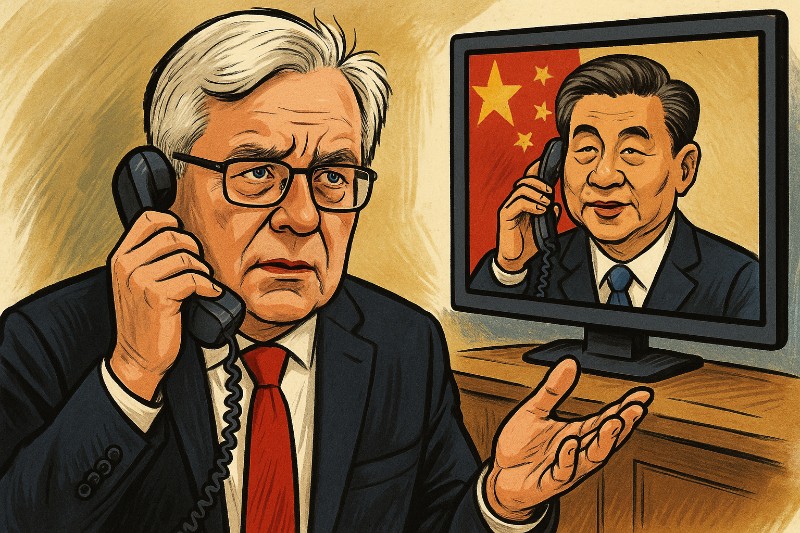 Die große diplomatische Teetasse – Wenn Deutschland und China höflich aneinander vorbeitelefonieren