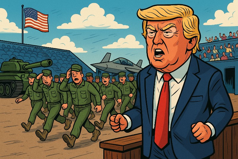 „Make Paraden Great Again“ – Wie Donald Trump mit Marschmusik in die Peinlichkeitsgeschichte marschierte