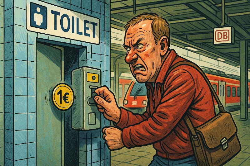 Gratis pinkeln? Nicht mit uns! – Die Deutsche Bahn erklärt das Geschäftsmodell ‚Toilette‘