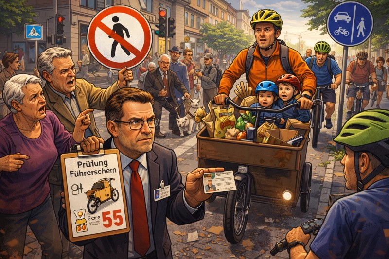 Lastenräder übernehmen die Gehwege